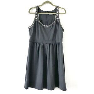 Cynthia Rowley Grey Dress with Studded Neckline